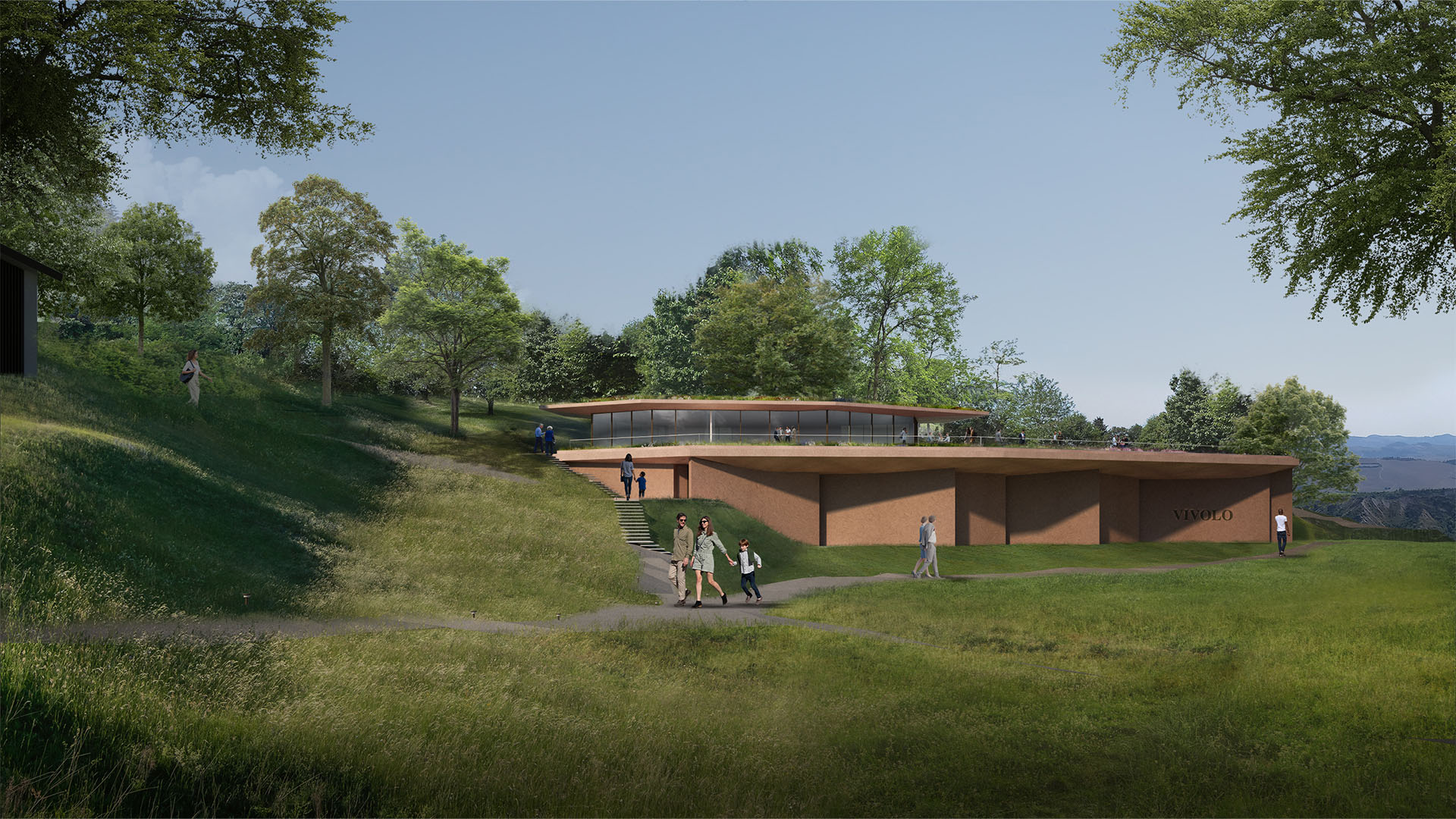 Cantina Vivolo Mariannina vista dall'esterno con paesaggio